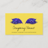 Makeup Artist Lashes Extension Royal Blue Yellow Afsprakenkaartje (Voorkant)