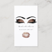 Makeup Artist Lashes Glitter Eyebrows Coffe Lips Visitekaartje (Voorkant)