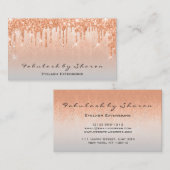 Makeup Artist Lashes Glitter leidt koraal grijs Visitekaartje (Voorkant / Achterkant)