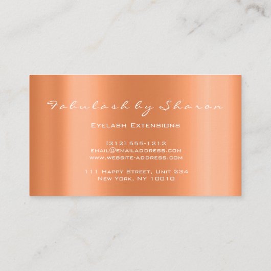 Makeup Artist Lashes Glitter leidt koraalblogger Visitekaartje (Achterkant)