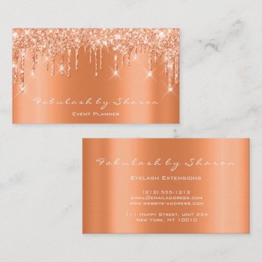 Makeup Artist Lashes Glitter leidt koraalblogger Visitekaartje (Voorkant / Achterkant)