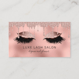 Makeup Artist Lashes Glitter Pink Rose Gold Visitekaartje