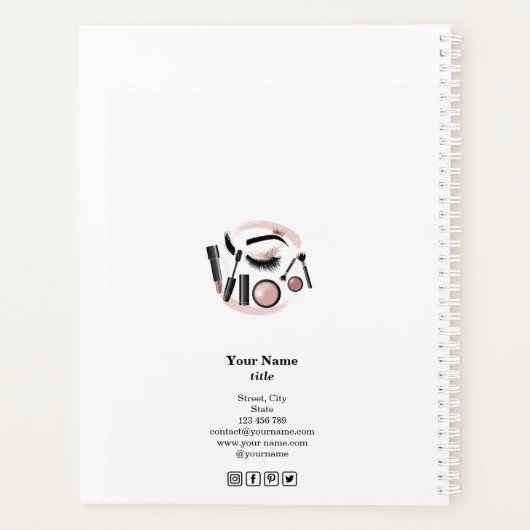 Makeup Artist Lashes Mascara Roos Gold Planner (Achterkant)