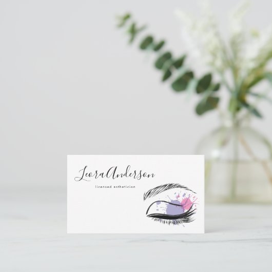 Makeup Artist Lashes Microblading Waterverf Visitekaartje (Staand voorkant)