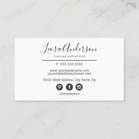 Makeup Artist Lashes Microblading Waterverf Visitekaartje (Achterkant)