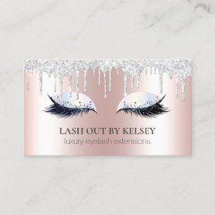Makeup Artist Lashes Pink + Platinum Glitter Drive Visitekaartje