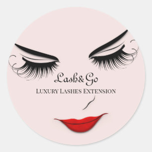 Makeup Artist Lashes Product Red Lips Kiss Ronde Sticker