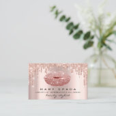 Makeup Artist Lashes Roos druist kus lips Glitter Visitekaartje (Staand voorkant)