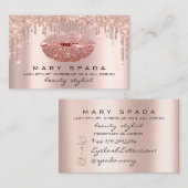 Makeup Artist Lashes Roos druist kus lips Glitter Visitekaartje (Voorkant / Achterkant)