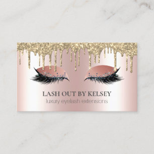 Makeup Artist Lashes Roos Gold + 14k Glitter Drips Visitekaartje