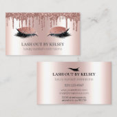 Makeup Artist Lashes Roos Gold Driving Glitter Visitekaartje (Voorkant / Achterkant)