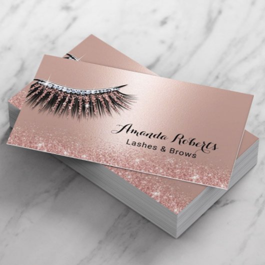 Makeup Artist Lashes Roos Gold Glitter Eyelash Visitekaartje