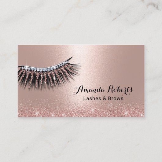 Makeup Artist Lashes Roos Gold Glitter Eyelash Visitekaartje (Voorkant)