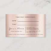 Makeup Artist Lashes Roze Benoemingskaart Afsprakenkaartje (Achterkant)