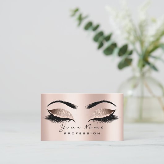 Makeup Artist Lashes Roze Benoemingskaart Afsprakenkaartje (Staand voorkant)