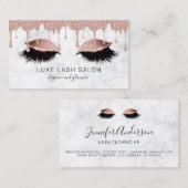 Makeup Artist Lashes Roze Glitter Roos Gold Visitekaartje (Voorkant / Achterkant)