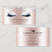 Makeup Artist Lashes Roze + Platinum Glitter Drive Visitekaartje (Voorkant / Achterkant)