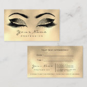 Makeup Artist Lashes Sepia Gold Appointment Card Afsprakenkaartje (Voorkant / Achterkant)