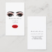 Makeup Artist Lashes Smoky Roos Red Lips Kiss Visitekaartje (Voorkant / Achterkant)