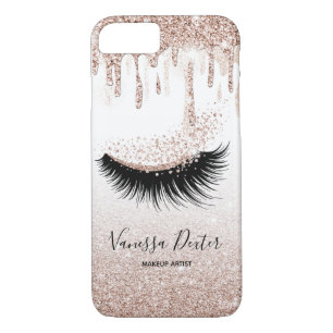 Makeup Artist Lashes Spark drijft Roos Gold iPhone 8/7 Hoesje