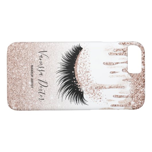 Makeup Artist Lashes Spark Drips Rose Gold Case-Mate iPhone Case (Achterkant (Horizontaal))