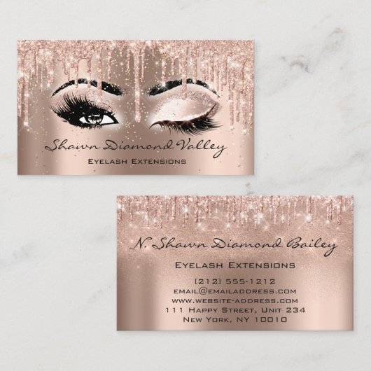 Makeup Artist Lashes Strijdt open EYE CLOSED Confe Visitekaartje (Voorkant / Achterkant)