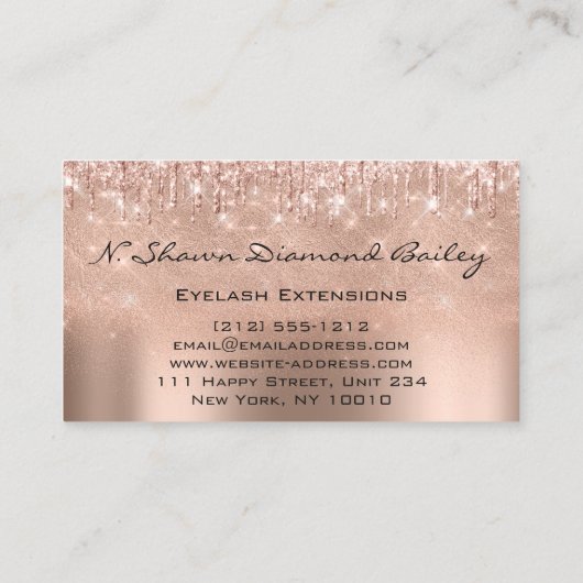 Makeup Artist Lashes Tropfen Roos Blush Powder Visitekaartje (Achterkant)