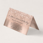 Makeup Artist Lashes Tropfen Rose Blush Confetti Visitekaartje (Achterkant)
