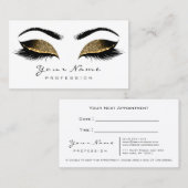 Makeup Artist Lashes White Gold Appointment Card Afsprakenkaartje (Voorkant / Achterkant)