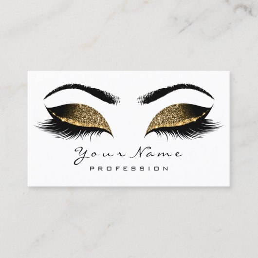 Makeup Artist Lashes White Gold Appointment Card Afsprakenkaartje (Voorkant)