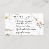 Makeup Artist Lashes White Marble Gold Studio Visitekaartje (Achterkant)
