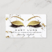 Makeup Artist Lashes White Marble Gold Studio Visitekaartje (Voorkant)