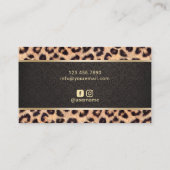 Makeup Artist Leopard en Damask Beauty Salon Visitekaartje (Achterkant)