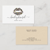 Makeup Artist Leopard Lip Visitekaartje (Voorkant / Achterkant)