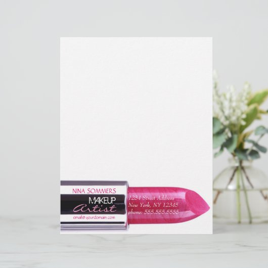 Makeup Artist Letterhead Briefhoofd (Staand voorkant)