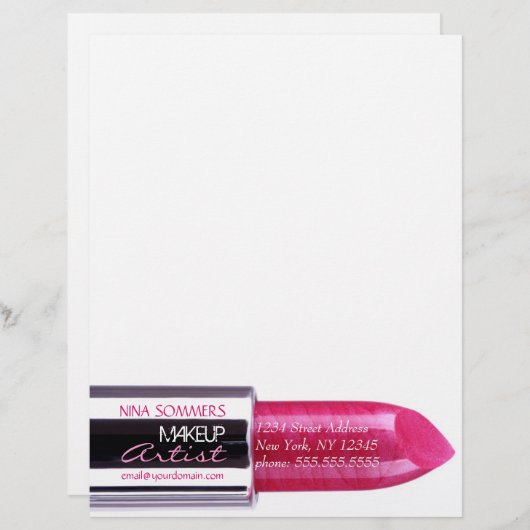 Makeup Artist Letterhead Briefhoofd (Voorkant / Achterkant)