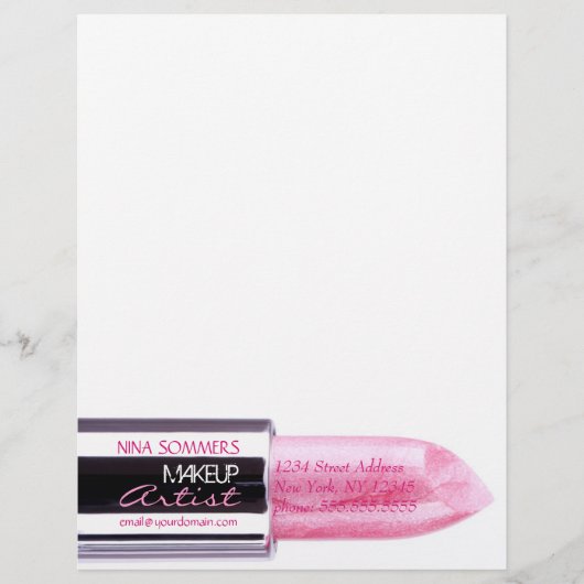 Makeup Artist Letterhead Persoonlijk Briefhoofd (Voorkant)