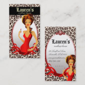 Makeup Artist Licht N Lipstick Red Leopard Beige Visitekaartje (Voorkant / Achterkant)