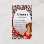 Makeup Artist Licht N Lipstick Red Leopard Beige Visitekaartje (Achterkant)