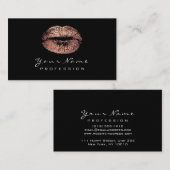 Makeup Artist Licht Roos Gold Lipstick Black White Visitekaartje (Voorkant / Achterkant)