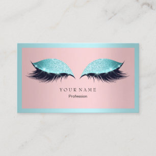 Makeup Artist Lijst Glitter Eye Aqua Tiffany Roze Visitekaartje
