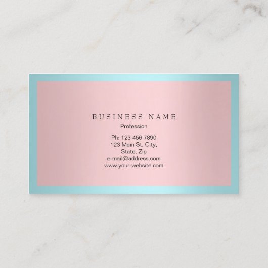 Makeup Artist Lijst Glitter Eye Aqua Tiffany Roze Visitekaartje (Achterkant)