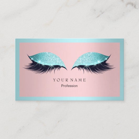 Makeup Artist Lijst Glitter Eye Aqua Tiffany Roze Visitekaartje (Voorkant)