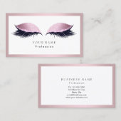 Makeup Artist Lijst Glitter Eye Lashes Roze Visitekaartje (Voorkant / Achterkant)