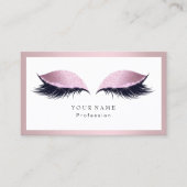 Makeup Artist Lijst Glitter Eye Lashes Roze Visitekaartje (Voorkant)