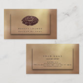 Makeup Artist Lips Bronze Copper Gold Kiss Glitter Visitekaartje (Voorkant / Achterkant)