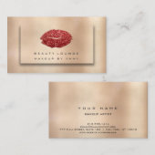 Makeup Artist Lips Bronze Roos Gold Kiss Glitter Visitekaartje (Voorkant / Achterkant)