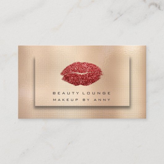 Makeup Artist Lips Bronze Roos Gold Kiss Glitter Visitekaartje (Voorkant)