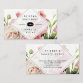 Makeup Artist Lips Modern Minimum Elegant Floral Visitekaartje (Voorkant / Achterkant)