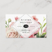 Makeup Artist Lips Modern Minimum Elegant Floral Visitekaartje (Voorkant)